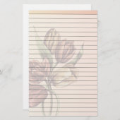 Papeterie Papier rayé avec des tulipes (Devant / Derrière)