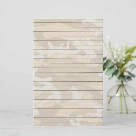 Papeterie Papier rayé avec le désert Camo (Debout devant)