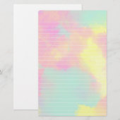 Papeterie Papier rayé par aquarelle de couleurs en pastel (Devant / Derrière)