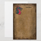 Papeterie Papier rayé par cru Brown de dragon (Devant / Derrière)