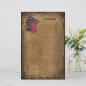 Papeterie Papier rayé par cru Brown de dragon (Debout devant)