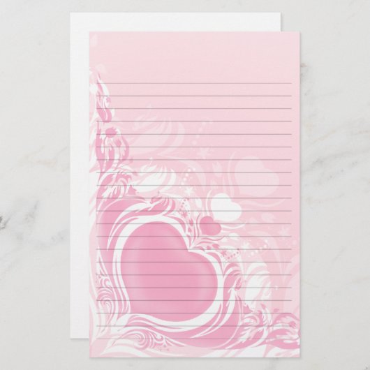 Papeterie papier recouvert de papier mariage rose pâle (Devant / Derrière)