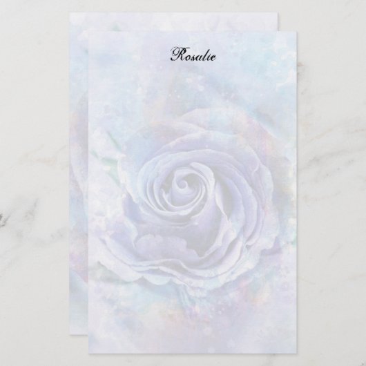 Papeterie Papier Rose bleu (Devant / Derrière)