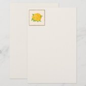Papeterie Papier rose jaune moderne (Devant / Derrière)