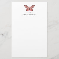 Papier rose moderne Papillon personnalisé