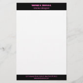 Papeterie Papier rose néon moderne simple professionnel (Devant)