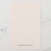 Papeterie Papier simple personnalisé Élégant rose pâle (Devant)