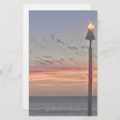 Papeterie Papier stationnaire de coucher du soleil de torche (Devant / Derrière)