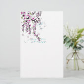 Papeterie papier stationnaire de fleurs de cerisier (Debout devant)