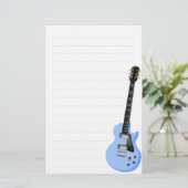 Papeterie papier stationnaire de guitare bleue (Debout devant)
