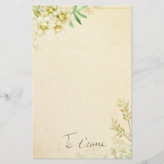 Papeterie Papier stationnaire floral naturel (Devant)