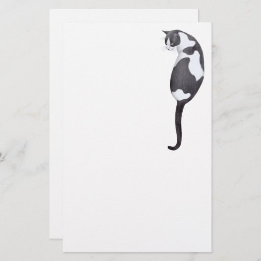 Papeterie Papier Tuxedo noir et blanc (Devant / Derrière)