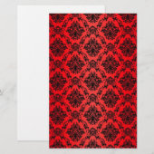 Papeterie Papier victorien rouge baroque d'album (Devant / Derrière)