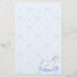Papeterie Papiers Blue Bows & Rocking Horse