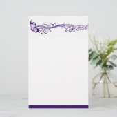 Papeterie Papillon de musique violet (Debout devant)