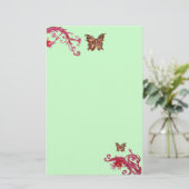 Papeterie PAPILLON D'OR , rouge rose vert (Debout devant)