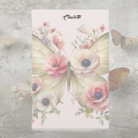 Papeterie Papillon floral atténué