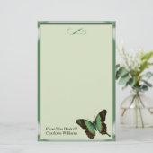 Papeterie Papillon métallique vert (Debout devant)