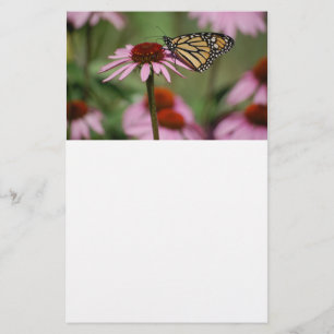 Papeterie Papillon Monarque sur Fleur