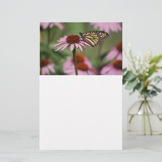 Papeterie Papillon Monarque sur Fleur (Debout devant)