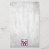 Papeterie Papillon rose Papier à lettres personnalisées (Dos)