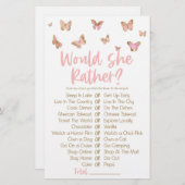 Papeterie Papillon rose préférerait-elle Fête des mariées je (Devant / Derrière)