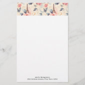 Papeterie Papillon Tour Eiffel et Motif Rose (Devant)