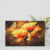 Papeterie Papillon vintage et fleurs (Debout devant)