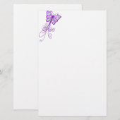 Papeterie Papillon violet (Devant / Derrière)