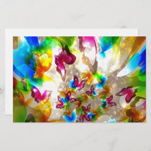 Papeterie Papillons Abstraits (Devant / Derrière)