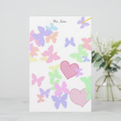 Papeterie papillons colorés et coeurs amoureux (Debout devant)