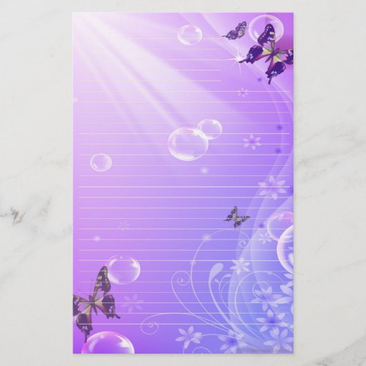 Papeterie Papillons et bulles stationnaires (Devant)