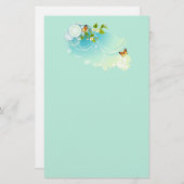 Papeterie Papillons et fleurs (Devant / Derrière)