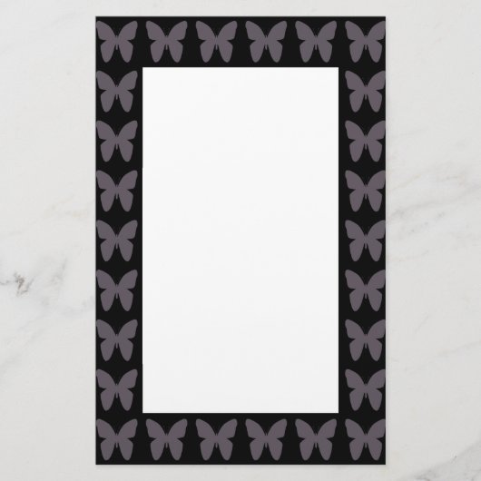 Papeterie Papillons Motif En Noir Et Blanc (Devant)