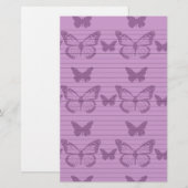 Papeterie Papillons pourpres (Devant / Derrière)