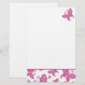 Papeterie Papillons roses (Devant / Derrière)