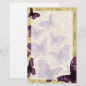 Papeterie Papillons royaux (violets) (Devant / Derrière)