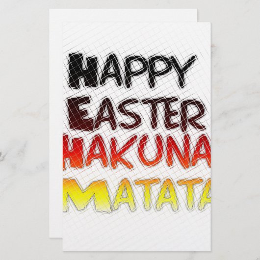 Papeterie Pâques joyeuses : Hakuna Matata Text Art Design (Devant / Derrière)