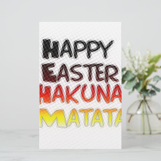 Papeterie Pâques joyeuses : Hakuna Matata Text Art Design (Debout devant)