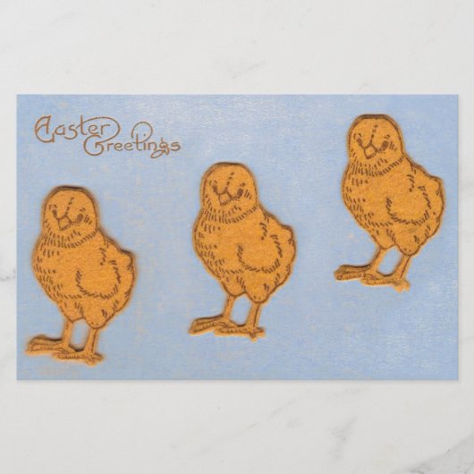 Papeterie Pâques Salutations poussins en Bleu (Devant)