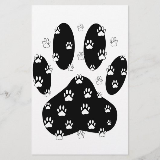 Papeterie Paquets blancs sur l'Empreinte de patte noir (Devant)