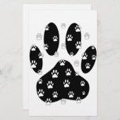 Papeterie Paquets blancs sur l'Empreinte de patte noir (Devant / Derrière)