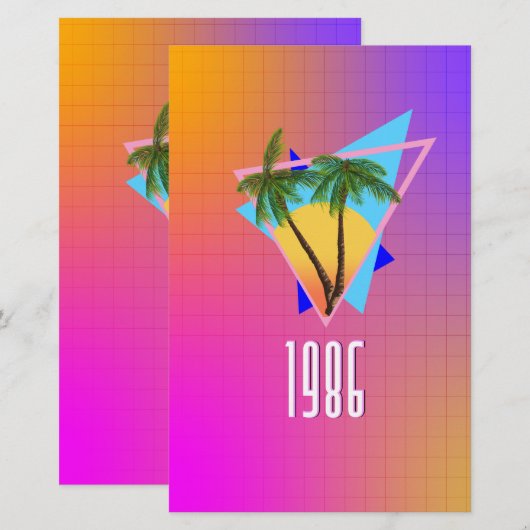 Papeterie Paradis tropical de 1986 (Devant / Derrière)
