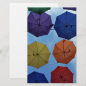 Papeterie Parapluies colorés (Devant / Derrière)