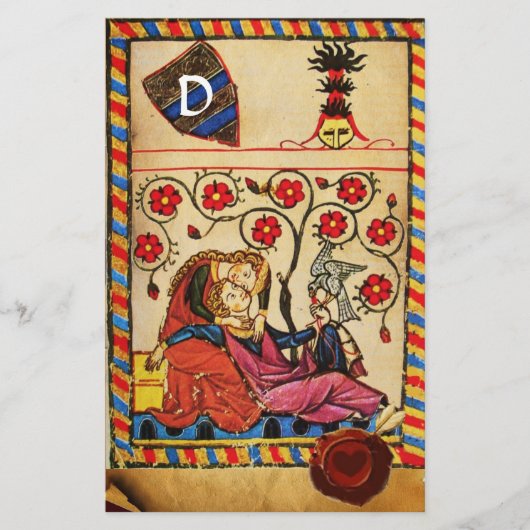 PAPETERIE PARCHEMENT D'AMOUR ÉTERNEL MONOGRAMME DE SCEAU DE  (Devant)