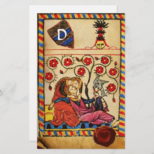 PAPETERIE PARCHEMENT D'AMOUR ÉTERNEL MONOGRAMME DE SCEAU DE (Devant / Derrière)