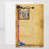 PAPETERIE PARCHEMENT DE NATIVITÉ AVEC MOTIFS FLORAUX FLORENT (Devant / Derrière)