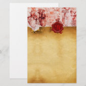 PAPETERIE PARCHEMENT DE SCELLULES DE CIRE ROUGE DU COEUR ET (Devant / Derrière)