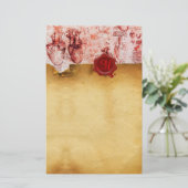 PAPETERIE PARCHEMENT DE SCELLULES DE CIRE ROUGE DU COEUR ET (Debout devant)