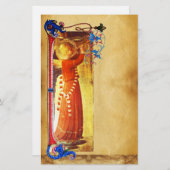 PAPETERIE PARCHEMENT FLORAL DE L'ANGE DE NOËL (Devant / Derrière)